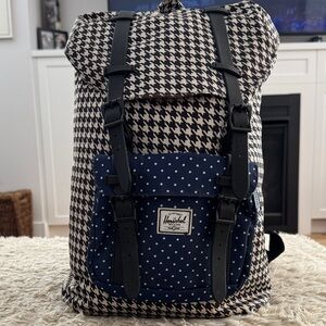 Herschel Supply Company Black and Blue Houndstooth Backpack
